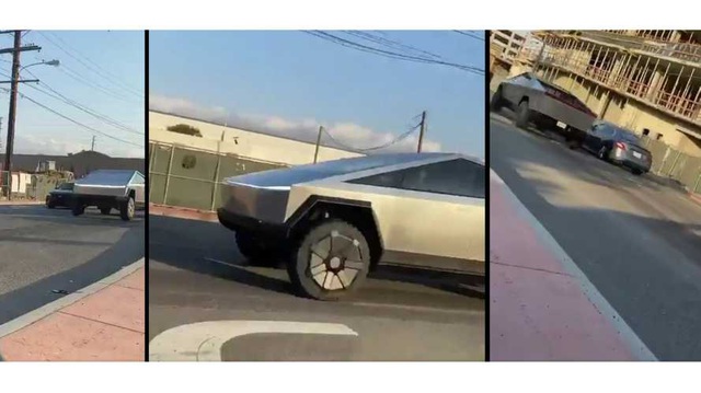 Tesla Cybertruck xuống phố làm ngỡ ngàng người nhìn