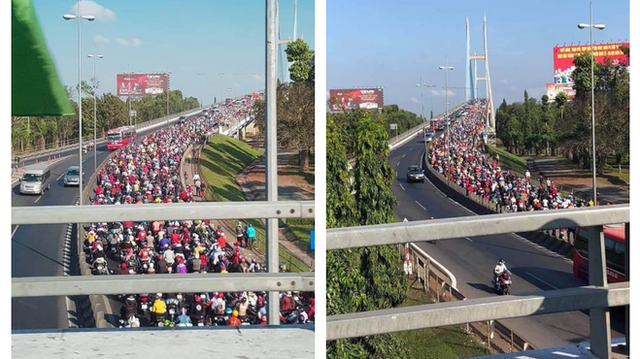 Khoảnh khắc được chia sẻ nhiều nhất trên MXH: Hàng trăm phương tiện ùn ùn quay trở về Tp. Hồ Chí Minh