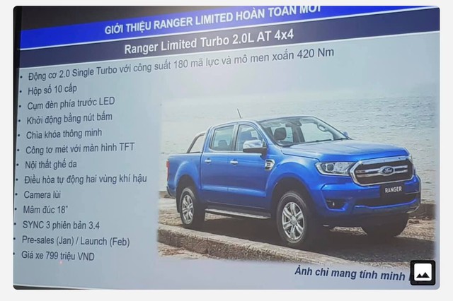 Ford Ranger Limited 2020 về Việt Nam với giá 799 triệu, bản Wildtrak vừa mở bán đã giảm hơn 60 triệu đồng - Ảnh 2.