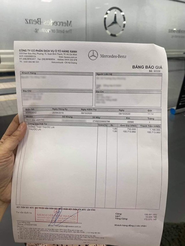 Choáng váng chi phí thay thước lái hết 155 triệu của Mercedes-Benz GLC, đắt ngang một chiếc phân khối lớn - Ảnh 1. Choáng váng chi phí thay thước lái hết 155 triệu của Mercedes-Benz GLC, đắt ngang một chiếc phân khối lớn - Ảnh 1.