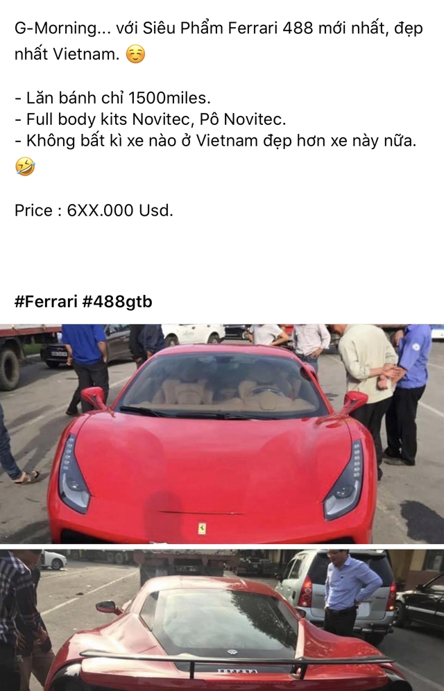 Ferrari 488 GTB bien so ngu quy 5 cung goi do hon 1 ty dong doc dao duoc ban lai voi muc gia gay chu y