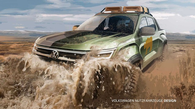 Volkswagen Amarok - Anh em sinh đôi với Ford Ranger 2022 lần đầu xuất hiện - Ảnh 1.