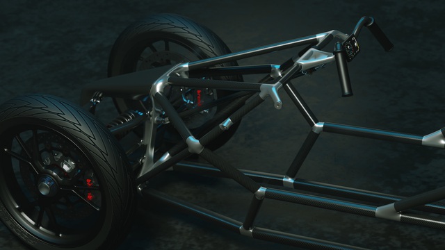 Johnny Trí Nguyễn hé lộ thêm thông tin về dự án mô tô 3 bánh có máy lạnh: Khung xe làm bằng carbon và treo trước là giảm xóc khí nén - Ảnh 5.