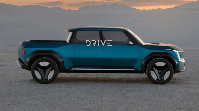 Kia's pure-electric pickup is in the same Toyota Hilux segment, with a normal engine version - Photo 1.