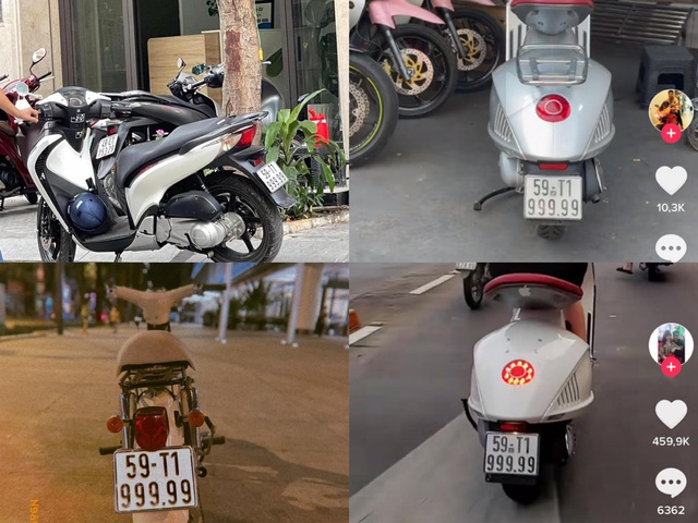 With the same sign 59-T1 999.99, the online community was confused when they saw 4 motorbikes with the same birth certificate - Photo 1.