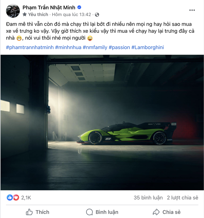 Thích chiếc siêu xe đua Lamborghini SC63, Minh Nhựa cho biết đang nghiên cứu, sẽ biến ước mơ thành hiện thực- Ảnh 3.
