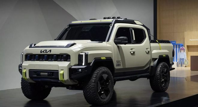 Bán tải Kia Tasman bản off-road 'nặng đô' chạy thử: Nhiều chi tiết hầm hố, chờ ngày ra mắt đấu Ford Ranger Raptor- Ảnh 3. Bán tải Kia Tasman bản off-road 'nặng đô' chạy thử: Nhiều chi tiết hầm hố, chờ ngày ra mắt đấu Ford Ranger Raptor- Ảnh 3.