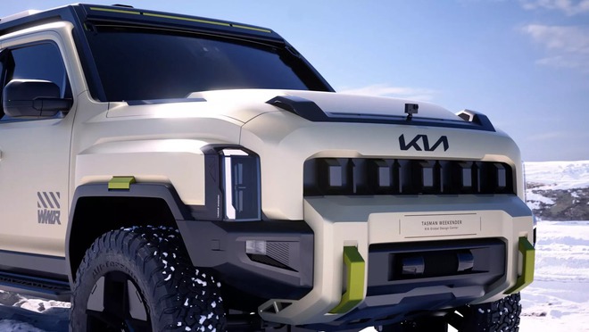 Bán tải Kia Tasman bản off-road 'nặng đô' chạy thử: Nhiều chi tiết hầm hố, chờ ngày ra mắt đấu Ford Ranger Raptor- Ảnh 9. Bán tải Kia Tasman bản off-road 'nặng đô' chạy thử: Nhiều chi tiết hầm hố, chờ ngày ra mắt đấu Ford Ranger Raptor- Ảnh 9.