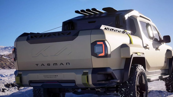 Bán tải Kia Tasman bản off-road 'nặng đô' chạy thử: Nhiều chi tiết hầm hố, chờ ngày ra mắt đấu Ford Ranger Raptor- Ảnh 10. Bán tải Kia Tasman bản off-road 'nặng đô' chạy thử: Nhiều chi tiết hầm hố, chờ ngày ra mắt đấu Ford Ranger Raptor- Ảnh 10.