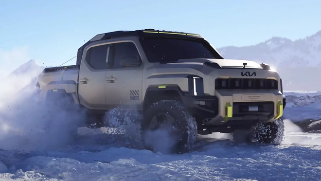 Bán tải Kia Tasman bản off-road 'nặng đô' chạy thử: Nhiều chi tiết hầm hố, chờ ngày ra mắt đấu Ford Ranger Raptor- Ảnh 6. Bán tải Kia Tasman bản off-road 'nặng đô' chạy thử: Nhiều chi tiết hầm hố, chờ ngày ra mắt đấu Ford Ranger Raptor- Ảnh 6.