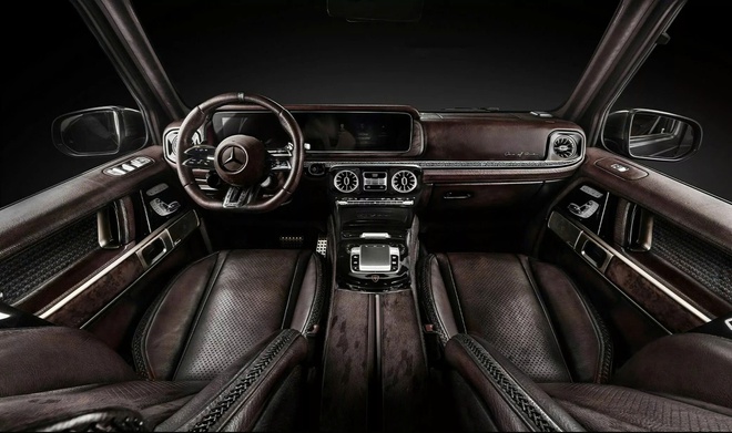 Bản độ Mercedes-AMG G63 cực độc lấy cảm hứng từ 4 khẩu súng nổi tiếng: Trần xe chạm khắc thủ công, ghế ngồi từ da bò nguyên tấm và da hải cẩu, cốp xe ẩn chứa điều đặc biệt- Ảnh 3.