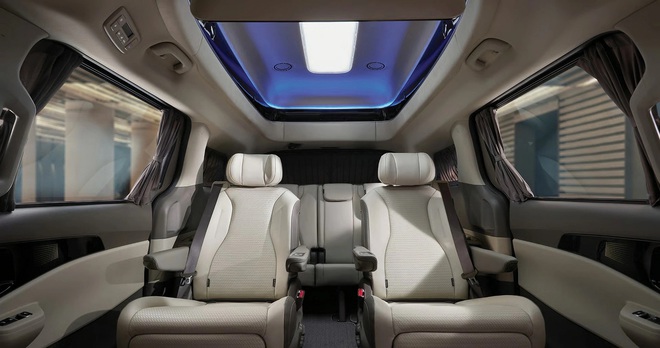 Kia Carnival bản 'chủ tịch' ra mắt Việt Nam cuối tuần này: Nội thất dễ thêm ghế massage, màn hình lớn phía sau, nóc xe có chi tiết đặc biệt- Ảnh 7.