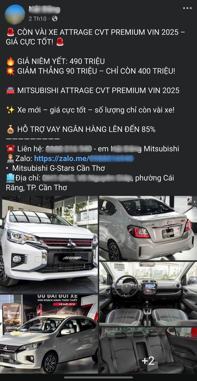 Mitsubishi Attrage giảm sâu tại đại lý: Bản thấp dưới 335 triệu, bản cao 400 triệu, tạo sức ép lên Hyundai Grand i10 - Ảnh 1.
