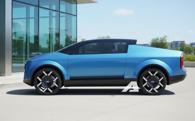 Xem trước bán tải điện Ford hoàn toàn mới: Thiết kế khí động học như siêu xe, kích thước có thể ngang Ranger- Ảnh 6. Xem trước bán tải điện Ford hoàn toàn mới: Thiết kế khí động học như siêu xe, kích thước có thể ngang Ranger- Ảnh 6.