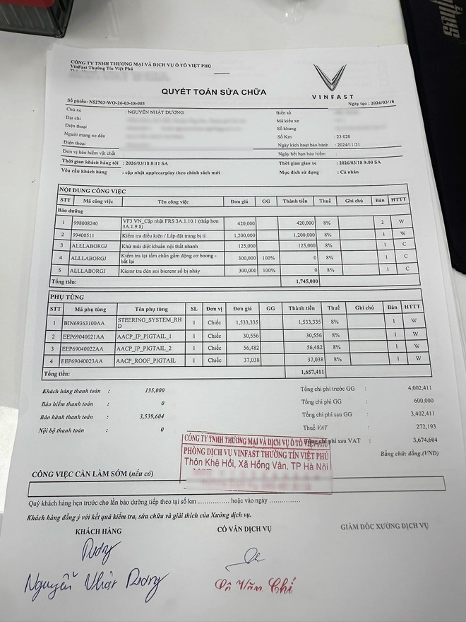 Chủ xe VinFast VF 3 l&ocirc; đầu n&acirc;ng cấp xe như bản mới: &lsquo;L&aacute;i chắc tay, nghe nhạc hay hơn, Apple CarPlay được miễn ph&iacute;&rsquo;- Ảnh 3.