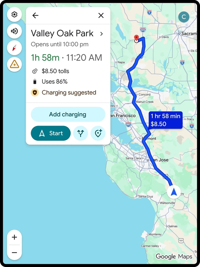 Google Maps th&ecirc;m t&iacute;nh năng nhiều chủ xe điện th&iacute;ch: Tự t&iacute;nh điểm sạc, dự đo&aacute;n pin, nhưng vẫn k&eacute;n xe- Ảnh 2.