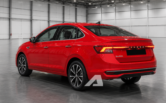Skoda Slavia facelift tiếp tục lộ diện: C&oacute; thể đổi hộp số mới, th&ecirc;m dải đ&egrave;n hậu nối liền, dễ h&uacute;t kh&aacute;ch khi về Việt Nam nhờ trang bị một trang bị đặc biệt- Ảnh 5.
