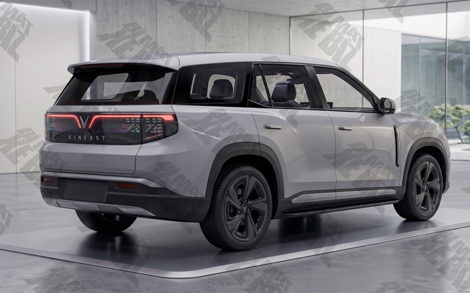 SUV cỡ lớn mới lộ diện trong nh&agrave; m&aacute;y VinFast: D&aacute;ng bề thế, gầm cao hơn VF 9, đồn đo&aacute;n l&agrave; EREV như VF Wild - Ảnh 7.