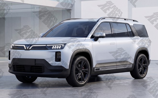 SUV cỡ lớn mới lộ diện trong nh&agrave; m&aacute;y VinFast: D&aacute;ng bề thế, gầm cao hơn VF 9, đồn đo&aacute;n l&agrave; EREV như VF Wild - Ảnh 4.