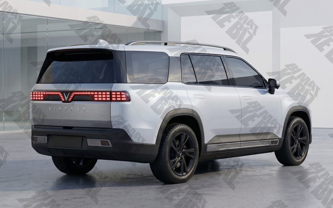 SUV cỡ lớn mới lộ diện trong nh&agrave; m&aacute;y VinFast: D&aacute;ng bề thế, gầm cao hơn VF 9, đồn đo&aacute;n l&agrave; EREV như VF Wild - Ảnh 5.