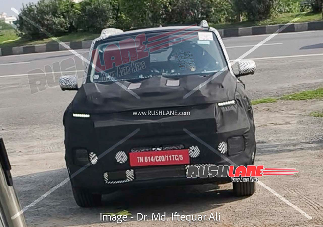 SUV điện ho&agrave;n to&agrave;n mới của Hyundai thử nghiệm tr&ecirc;n đường phố: D&agrave;i kh&ocirc;ng qu&aacute; 4 m, định vị dưới Creta, dự kiến ra mắt năm sau - Ảnh 3.