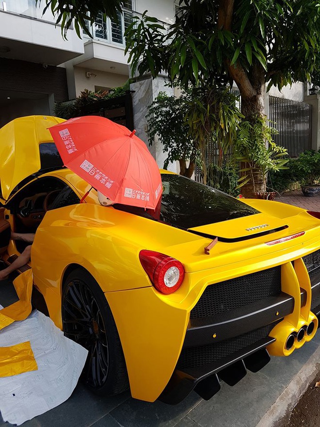 Ferrari 458 do Misha Design doc nhat Viet Nam tung cua Phan Thanh lan dau lot xac trong dien mao moi