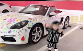 Bà mẹ Trung Quốc cho con 2 tuổi vẽ đầy siêu xe Porsche