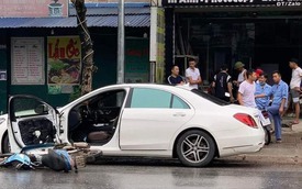 Camera vụ xe Wave tông gãy cửa Mercedes-Benz S400 ở Thái Nguyên