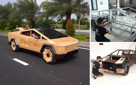 Thợ Việt chế xe Tesla bằng gỗ, báo Tây xem rồi suýt xoa: Làm tốt hơn cả Elon Musk