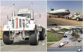 Xe tải khổng lồ của tỉ phú Trung Đông: Khỏe đến mức có thể kéo máy bay trên sa mạc dễ dàng