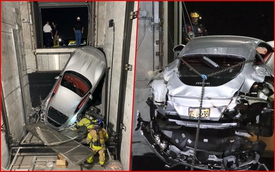 Xe Ferrari tiền tỉ bất ngờ rớt thang máy, bị hư hại nghiêm trọng