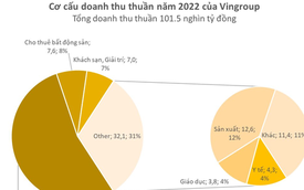 Mổ xẻ doanh thu 4,3 tỷ USD năm 2022 của Vingroup: Tỷ trọng doanh thu ngoài bán BĐS tăng mạnh, ô tô đóng góp hơn nửa tỷ USD