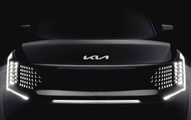 Kia EV9 nhá hàng trước giờ G: Dàn đèn trước nhấp nháy như biển quảng cáo, có chi tiết y chang Range Rover