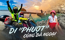 Bà ngoại U60 đưa cháu gái 6 tuổi băng đèo, vượt thác, chinh phục cung đường biển đẹp nhất Việt Nam