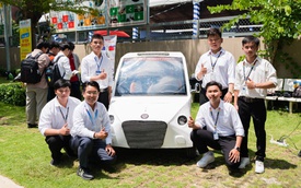 Ô tô điện của sinh viên gây ấn tượng mạnh với doanh nghiệp tại HUTECH TECHSHOW 2023