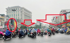 Một nhịp đèn hơn 300 xe máy đi ngược chiều tại Hà Nội
