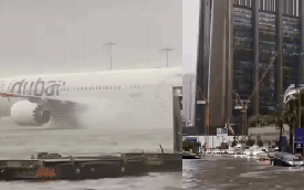 Dubai bỗng ngập lụt kinh hoàng: Siêu xe trôi nổi trên phố, máy bay "lướt trên mặt nước" tạo nên cảnh tượng chưa từng có
