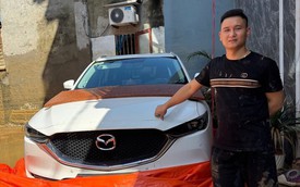 Chi 800 nghìn đồng bọc bạt ô tô tránh lũ, chủ xe Thái Nguyên bảo toàn 'xế cưng'