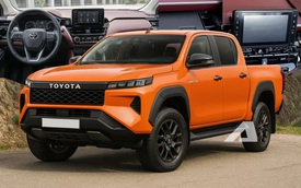 Toyota Hilux đời mới lộ thêm ảnh nội thất rõ nét hơn: Táp-lô góc cạnh, màn hình đặt nổi, có điểm giống Corolla Cross