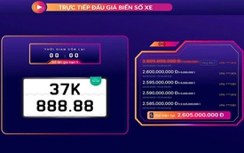 Biển số ngũ quý 8 tỉnh Nghệ An trúng đấu giá hơn 2,6 tỷ đồng