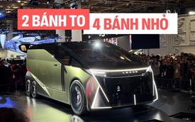 Nhìn tận mắt Lexus LS concept hoàn toàn mới: Từ sedan thành MPV 6 bánh 'cực dị' khi 4 bánh sau nhỏ hơn 2 bánh trước