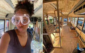 Không chịu nổi giá thuê nhà tăng cao, cô gái cải tạo xe buýt để sống