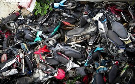 Cận cảnh hàng nghìn phương tiện chất đống trong 'nghĩa địa' xe vi phạm ở Hà Nội