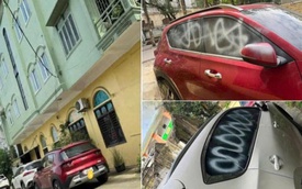 Xôn xao hình ảnh nhiều xe ô tô bị xịt sơn khi đậu bên đường