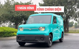 Hình chi tiết VinFast EC Van sắp bàn giao khách hàng: Nội thất tối giản, 1 màn hình, âm thanh radio, kính chỉnh điện, thùng hàng 2.600L
