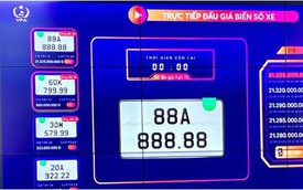 Biển số 88A-888.88 có giá trúng đấu giá hơn 21 tỷ đồng