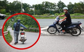 Nhiều tài xế xe máy thách thức 'tử thần', ngang nhiên lao vào cao tốc