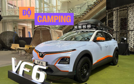 VinFast VF 6 tại quốc gia ĐNÁ này có bản độ camping mà dân chơi Việt mong muốn: Mâm mới, lốp AT gai lớn, thêm giá nóc, đèn trợ sáng, bạt tăng cắm trại
