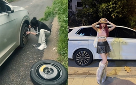 Diệp Lâm Anh thay lốp dự phòng cho VW Viloran hút hơn 1,6 triệu view: Vẫn bị nói giả tạo dù được nhiều cánh mày râu công nhận