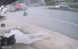 Băng qua đường, thanh niên bị container đâm văng lên dải phân cách: Khoảnh khắc ám ảnh